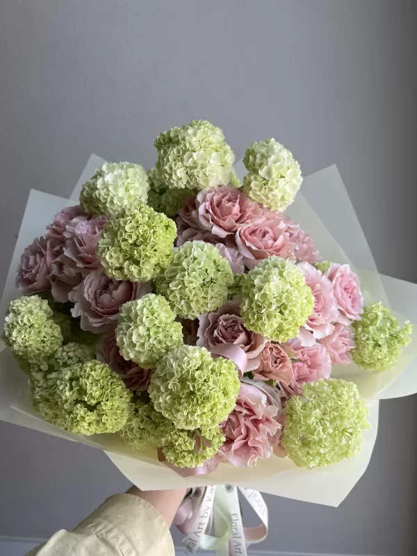Duo Viburnum and Spray Roses